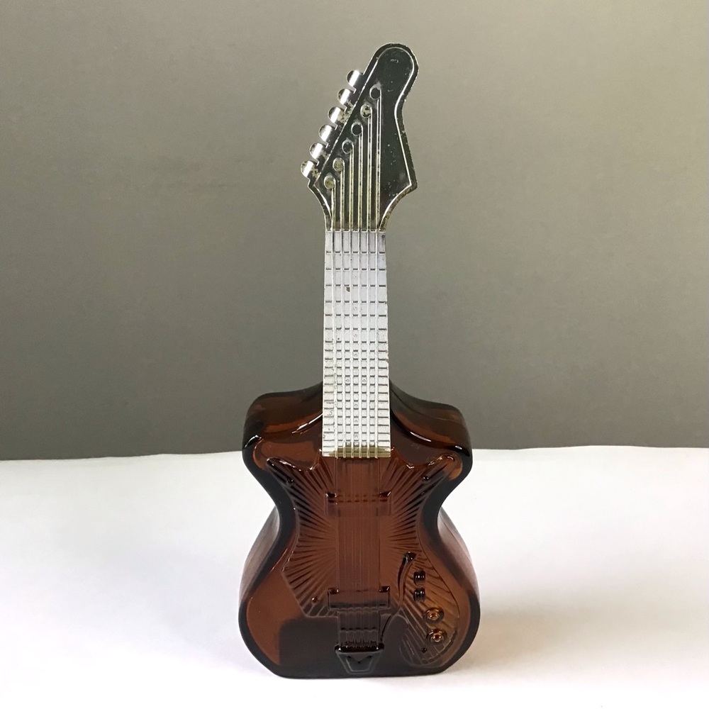 Vintage 1974 Avon Electric Guitar Bottle Brown Glass Sure Winner Decanter EMPTY